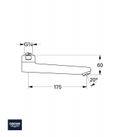 MEDIDAS CAÑO GIRATORIO 175mm P/ 33833-804 GROHE